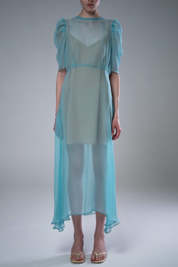 GLAMIS long silk blue dress